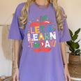 Let's Learn Today Teacher Motivational Back To School Women's Comfort Colors T-Shirt Violet