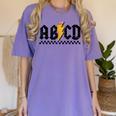 Lightning Pencil Rock'n Roll ABCD Teacher Back To School Kid Women's Comfort Colors T-Shirt Violet Lightning Pencil Rock'n Roll ABCD Teacher Back To School Kid Women's Comfort Colors T-Shirt Violet