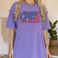 Literacy Justice For All Teacher Women's Comfort Colors T-Shirt Violet