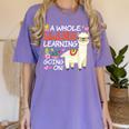 Llama Learning T Shirt Teachers Students Alpaca Lovers Women's Comfort Colors T-Shirt Violet Llama Learning T Shirt Teachers Students Alpaca Lovers Women's Comfort Colors T-Shirt Violet