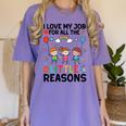 Love Job For Little Reasons Daycare Teacher Graphic Women's Comfort Colors T-Shirt Violet Love Job For Little Reasons Daycare Teacher Graphic Women's Comfort Colors T-Shirt Violet