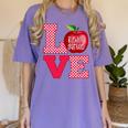 Love Kindergarten Cute Apple School Teacher Women's Comfort Colors T-Shirt Violet Love Kindergarten Cute Apple School Teacher Women's Comfort Colors T-Shirt Violet