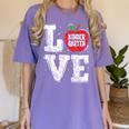 LOVE Kindergarten Teacher Student School Apple Women's Comfort Colors T-Shirt Violet LOVE Kindergarten Teacher Student School Apple Women's Comfort Colors T-Shirt Violet