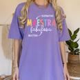 Maestra Fabulosa Maestra De EspañOl Spanish Teacher Women's Comfort Colors T-Shirt Violet
