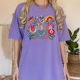 Maestra Flowers Spanish Teacher Cinco De Mayo Women's Comfort Colors T-Shirt Violet Maestra Flowers Spanish Teacher Cinco De Mayo Women's Comfort Colors T-Shirt Violet