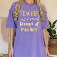 Magical Teacher Manager Of Mischief Birthday Family Party Women's Comfort Colors T-Shirt Violet Magical Teacher Manager Of Mischief Birthday Family Party Women's Comfort Colors T-Shirt Violet