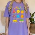 Math Cat Geometry Back To School Mathematics Teacher Women's Comfort Colors T-Shirt Violet