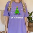 Math Geometry Christmas Tree Geometree Teacher Women's Comfort Colors T-Shirt Violet