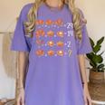 Math Number Thanksgiving Count Answer Pie Turkey Teacher Women's Comfort Colors T-Shirt Violet Math Number Thanksgiving Count Answer Pie Turkey Teacher Women's Comfort Colors T-Shirt Violet