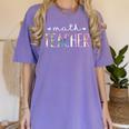 Math Teacher Cute Floral Women's Comfort Colors T-Shirt Violet Math Teacher Cute Floral Women's Comfort Colors T-Shirt Violet