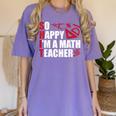 Math Teacher School So Happy I'm A Math Teacher Women's Comfort Colors T-Shirt Violet