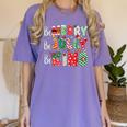 Be Merry Be Jolly Be Kind Merry Christmas Teacher Xmas PJs Women's Comfort Colors T-Shirt Violet Be Merry Be Jolly Be Kind Merry Christmas Teacher Xmas PJs Women's Comfort Colors T-Shirt Violet