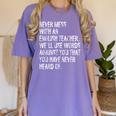 Never Mess With An English Teacher Back To School Women's Comfort Colors T-Shirt Violet Never Mess With An English Teacher Back To School Women's Comfort Colors T-Shirt Violet