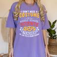Middle School Science Teacher Halloween Costume For Men Women Women's Comfort Colors T-Shirt Violet Middle School Science Teacher Halloween Costume For Men Women Women's Comfort Colors T-Shirt Violet
