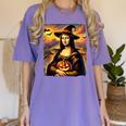 Mona Lisa Pumpkin Halloween Art Teacher Witchy Women Kids Women's Comfort Colors T-Shirt Violet Mona Lisa Pumpkin Halloween Art Teacher Witchy Women Kids Women's Comfort Colors T-Shirt Violet