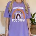Montessori Teacher Halloween Boo Rainbow Leopard Halloween Women's Comfort Colors T-Shirt Violet