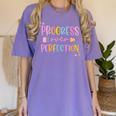 Motivational Progress Over Perfection Back To School Teacher Women's Comfort Colors T-Shirt Violet Motivational Progress Over Perfection Back To School Teacher Women's Comfort Colors T-Shirt Violet