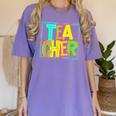 Neon Retro Teacher Cute Teacher Team New Teacher Back To Sch Women's Comfort Colors T-Shirt Violet
