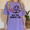 Nerdy Hey You Dropped This Brain Math Teacher Women's Comfort Colors T-Shirt Violet Nerdy Hey You Dropped This Brain Math Teacher Women's Comfort Colors T-Shirt Violet