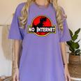 Nerdy No Internet Dinosaur Computer Science Teacher Women's Comfort Colors T-Shirt Violet