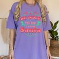 Be Nice To Me I Know Santa Teacher Christmas Men Women Women's Comfort Colors T-Shirt Violet