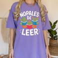 Nopales De Leer Bilingual Teacher Maestra Spanish Teacher Women's Comfort Colors T-Shirt Violet Nopales De Leer Bilingual Teacher Maestra Spanish Teacher Women's Comfort Colors T-Shirt Violet