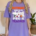 Nothing Scares Me I'm A Pre-K Teacher Halloween Ghosts Women's Comfort Colors T-Shirt Violet