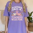 In October Pre-K Teachers Wear Pink Ribbon Breast Cancer Women's Comfort Colors T-Shirt Violet