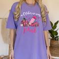 In October We Wear Pink Apple Teacher Daisy Breast Cancer Women's Comfort Colors T-Shirt Violet In October We Wear Pink Apple Teacher Daisy Breast Cancer Women's Comfort Colors T-Shirt Violet