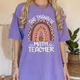One Thankful Math Teacher Leopard Rainbow Thanksgiving Women's Comfort Colors T-Shirt Violet One Thankful Math Teacher Leopard Rainbow Thanksgiving Women's Comfort Colors T-Shirt Violet