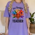 One Thankful Teacher Thanksgiving TurkeyCute Pencil Women's Comfort Colors T-Shirt Violet One Thankful Teacher Thanksgiving TurkeyCute Pencil Women's Comfort Colors T-Shirt Violet