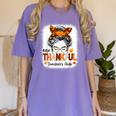 One Thankful Teacher's Aide Messy Bun Thanksgiving Fall Women's Comfort Colors T-Shirt Violet One Thankful Teacher's Aide Messy Bun Thanksgiving Fall Women's Comfort Colors T-Shirt Violet
