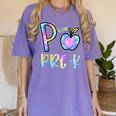 P Is For Pre-K Preschool Teacher Tie Dye Back To School Women's Comfort Colors T-Shirt Violet