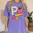 P Is For Pre K Teacher Student Pencil Apple Back To School Women's Comfort Colors T-Shirt Violet P Is For Pre K Teacher Student Pencil Apple Back To School Women's Comfort Colors T-Shirt Violet