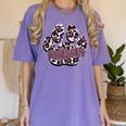 Panthers Paw Print Leopard Maroon Panther Pride Teacher Women's Comfort Colors T-Shirt Violet