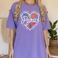 Para Heart Paraprofessional Teacher Paraeducator Women's Comfort Colors T-Shirt Violet Para Heart Paraprofessional Teacher Paraeducator Women's Comfort Colors T-Shirt Violet