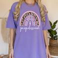 Paraprofessional Rainbow Para Teacher Parapro Women's Comfort Colors T-Shirt Violet Paraprofessional Rainbow Para Teacher Parapro Women's Comfort Colors T-Shirt Violet