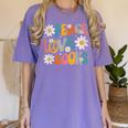 Peace Love Books Bookworm Librarian Reading Teacher Groovy Women's Comfort Colors T-Shirt Violet Peace Love Books Bookworm Librarian Reading Teacher Groovy Women's Comfort Colors T-Shirt Violet