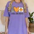 Peace Love Visuals Sped Teacher Pumpkin Skeleton Halloween Women's Comfort Colors T-Shirt Violet Peace Love Visuals Sped Teacher Pumpkin Skeleton Halloween Women's Comfort Colors T-Shirt Violet