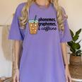 Phonemes Graphemes And Caffeine Coffee Teacher Appreciation Women's Comfort Colors T-Shirt Violet Phonemes Graphemes And Caffeine Coffee Teacher Appreciation Women's Comfort Colors T-Shirt Violet