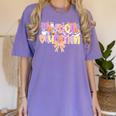 Physical Education Halloween Bow Checkered Teacher Ghost PE Women's Comfort Colors T-Shirt Violet