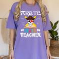 Pirate Math Teacher Skull Pirate Halloween Costume Women's Comfort Colors T-Shirt Violet