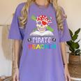 Pirate Teacher Halloween Skull Adult Women's Comfort Colors T-Shirt Violet