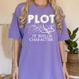 Plot It Builds Character Book Reading Teacher Women's Comfort Colors T-Shirt Violet Plot It Builds Character Book Reading Teacher Women's Comfort Colors T-Shirt Violet