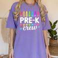 Pre-K Crew Teacher Team Squad Hello Back School Graduation Women's Comfort Colors T-Shirt Violet Pre-K Crew Teacher Team Squad Hello Back School Graduation Women's Comfort Colors T-Shirt Violet