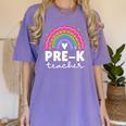 Pre-K Teacher Cute Pre Kindergarten For Teachers Rainbow For Men Women Kids Women's Comfort Colors T-Shirt Violet