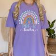 Pre-K Teacher Leopard Boho Rainbow Back To School Women's Comfort Colors T-Shirt Violet Pre-K Teacher Leopard Boho Rainbow Back To School Women's Comfort Colors T-Shirt Violet
