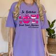 Pre-k Teacher In October We Wear Pink Breast Cancer Women's Comfort Colors T-Shirt Violet Pre-k Teacher In October We Wear Pink Breast Cancer Women's Comfort Colors T-Shirt Violet