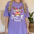 Pre-k Teacher Squad Reindeer Teacher Christmas Women's Comfort Colors T-Shirt Violet Pre-k Teacher Squad Reindeer Teacher Christmas Women's Comfort Colors T-Shirt Violet
