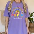 PreK Dream Team Leopard Rainbow Teacher Squad Back To School Women's Comfort Colors T-Shirt Violet